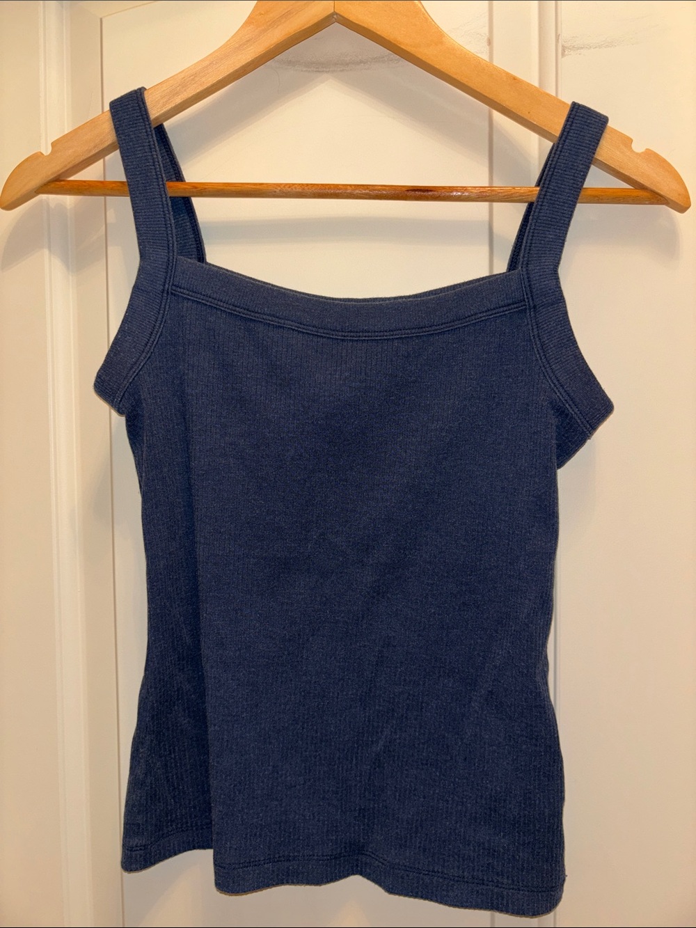 American Eagle Outfitters Navy Ribbed Square-Neck Tank